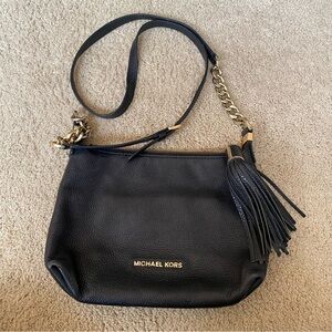 Michael Kors Black Crossbody Bag with Gold Accents